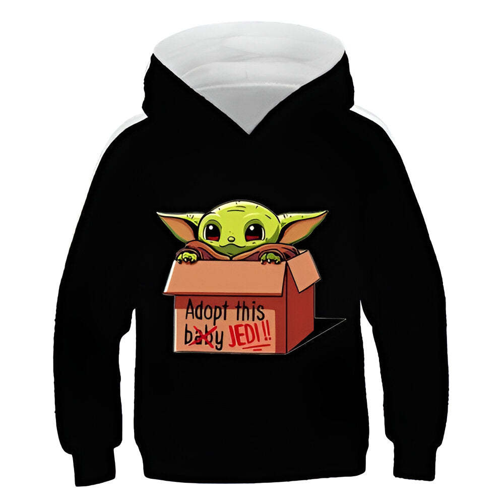 Cartoon Yoda Casual Hoodies-Cozy Stroller