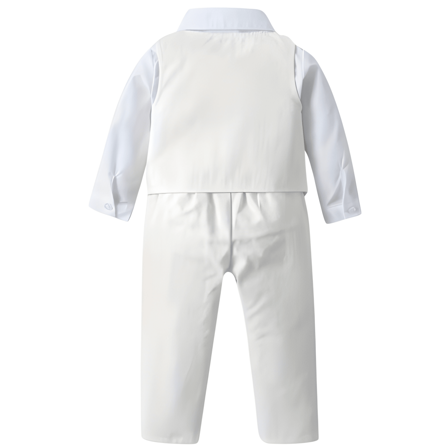 Three Piece Suit Set With Long Sleeve Shirt Vest And Trousers