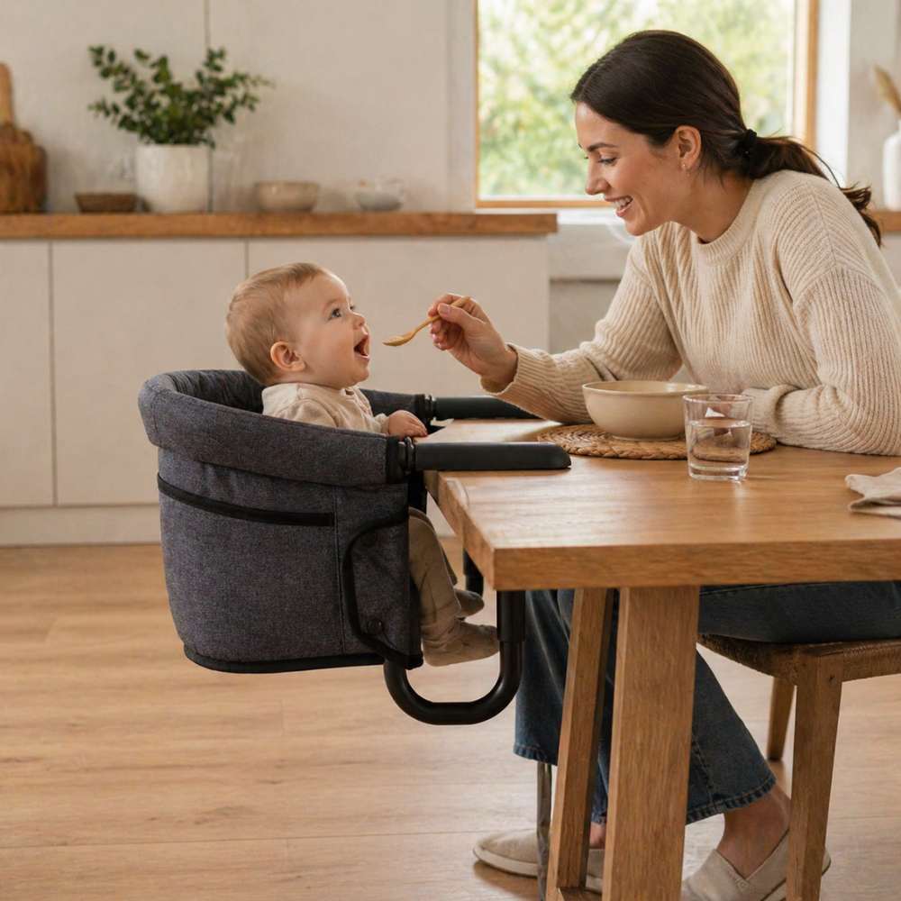 Portable Foldable Hook On High Chair For Babies 6 To 36 Months With Carry Bag