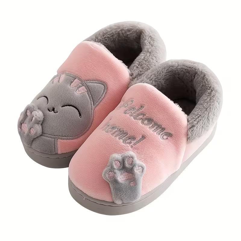 Furry Cartoon Design House Shoes For Kids