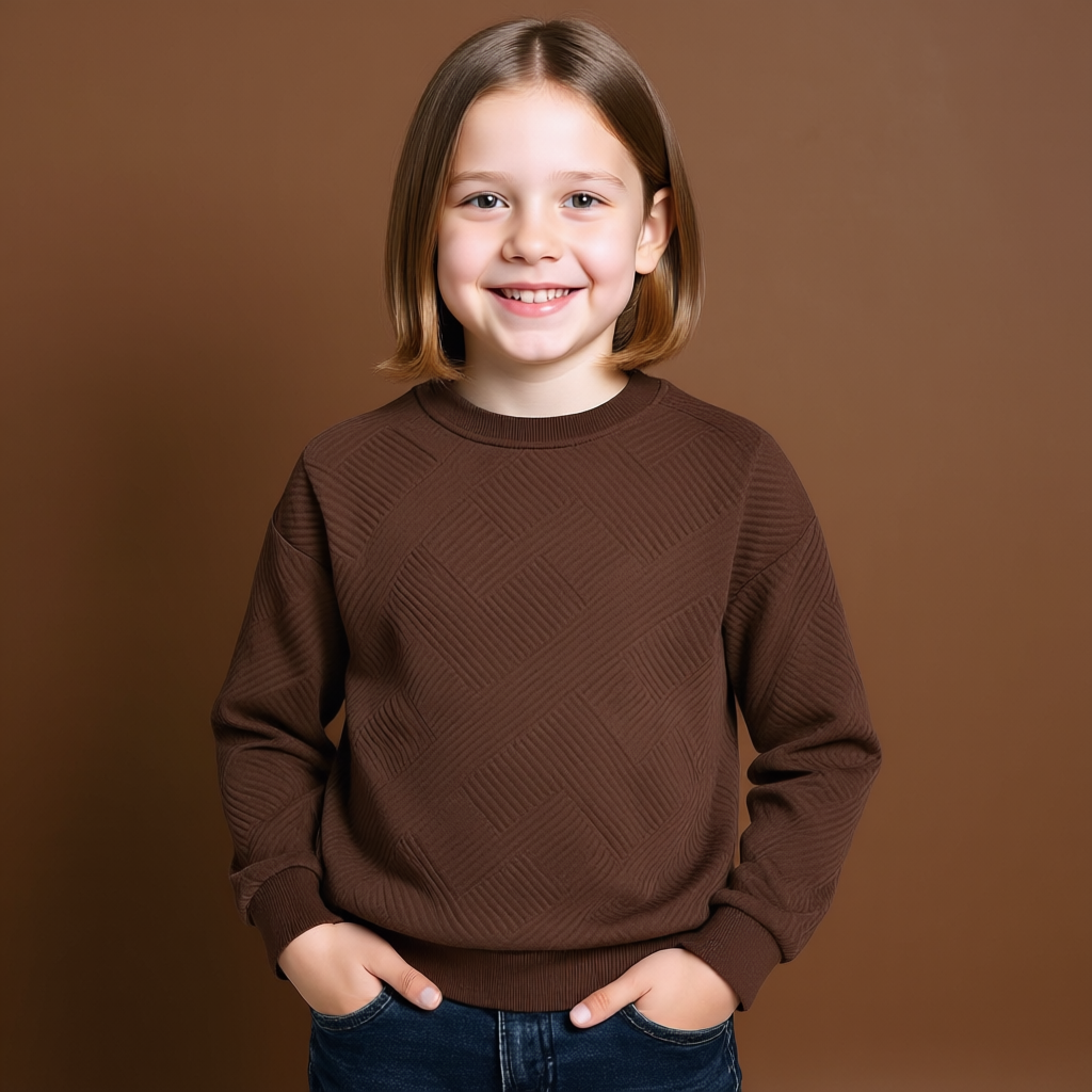 Boys Geometric Pattern Sweatshirts with Long Sleeves Pullover Style