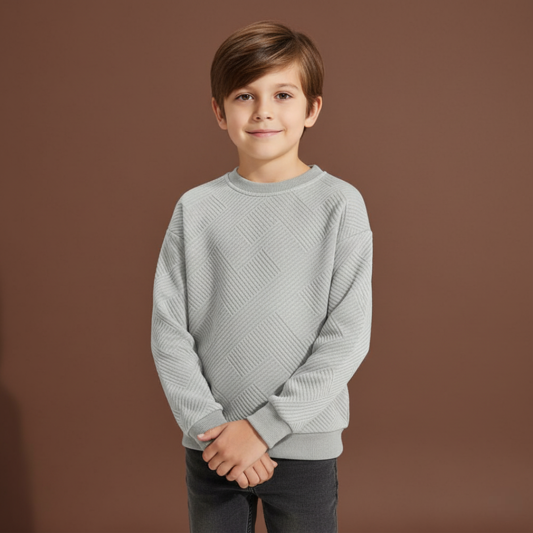 Boys Geometric Pattern Sweatshirts with Long Sleeves Pullover Style