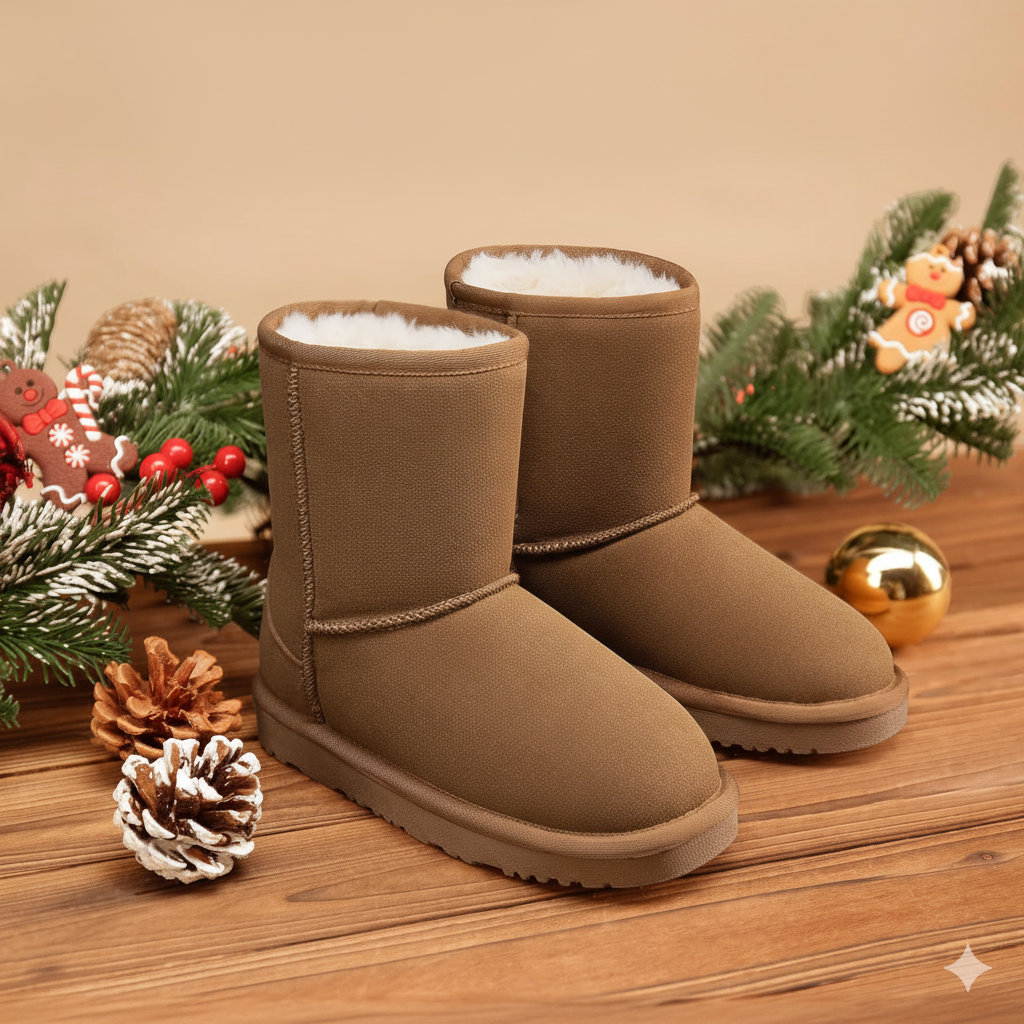 Girls And Boys Kids Faux Fur Lined Winter Snow Boots