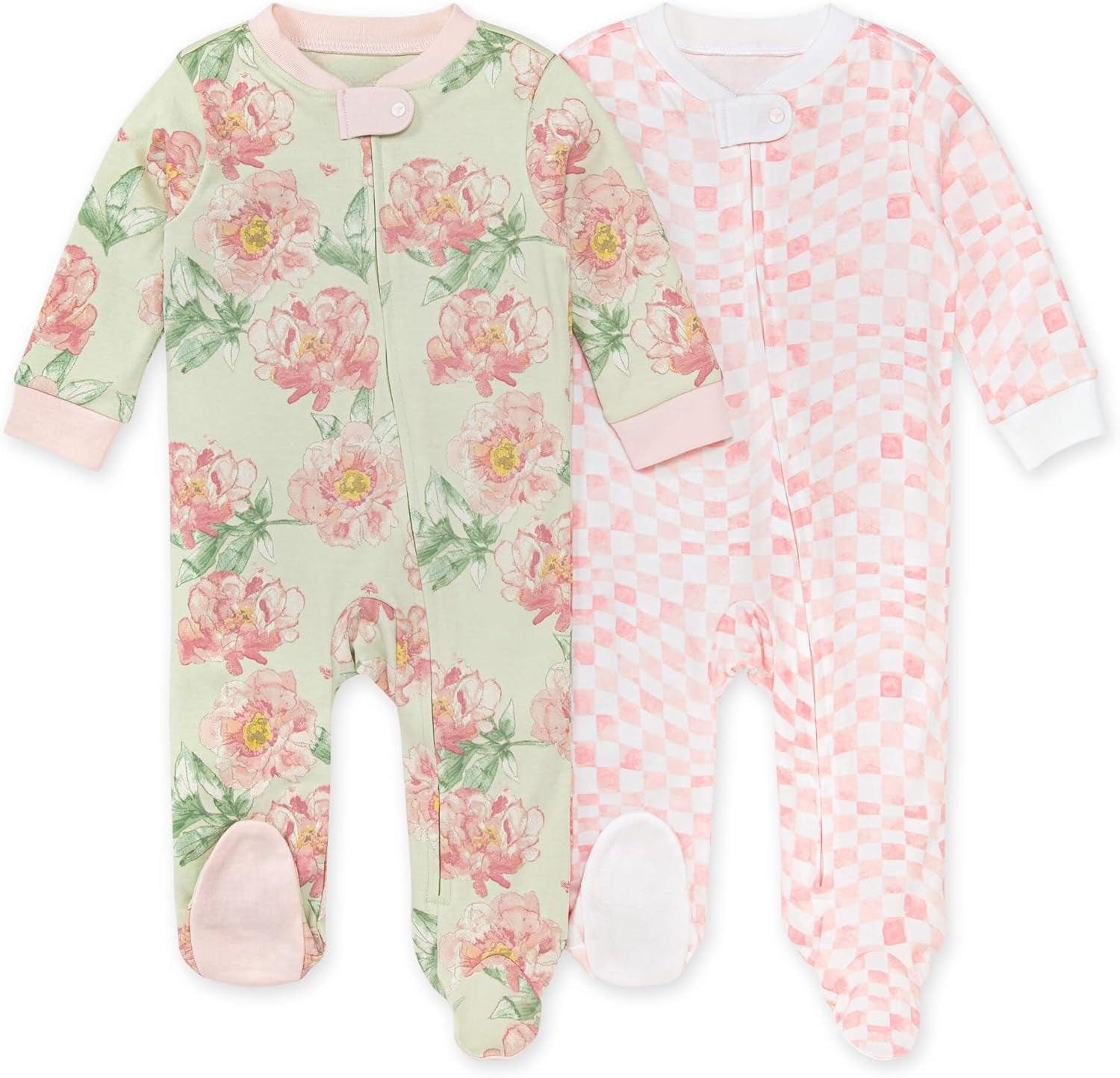 Baby Girls Pajamas 2 Piece Set – Soft Cotton Snap Sleepwear-Diaper Reusable