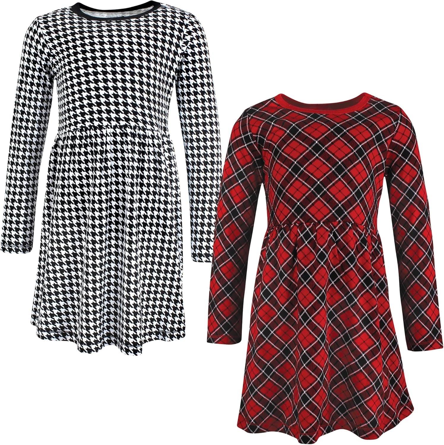 Stylish Baby Dress Set – Cotton Dresses with Plaid & Animal Prints-Diaper Reusable