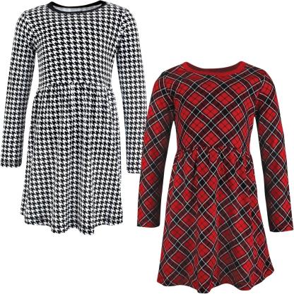 Stylish Baby Dress Set – Cotton Dresses with Plaid & Animal Prints-Diaper Reusable