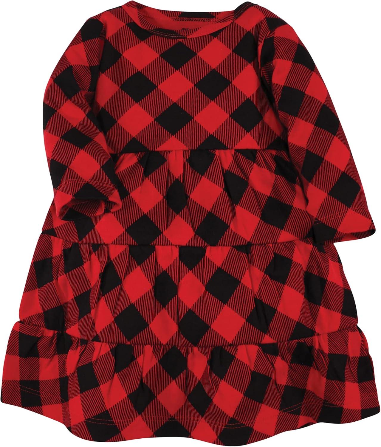 Stylish Baby Dress Set – Cotton Dresses with Plaid & Animal Prints-Diaper Reusable