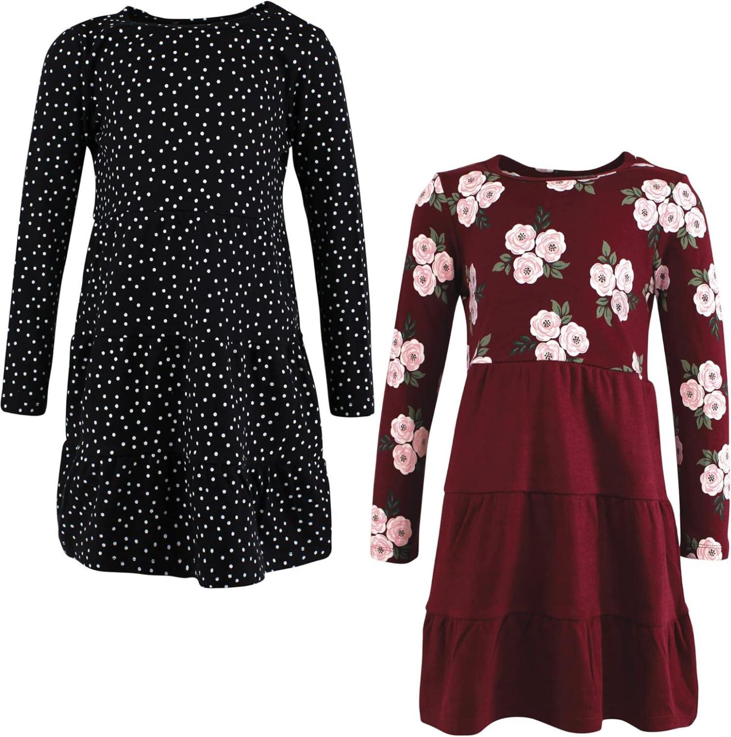 Stylish Baby Dress Set – Cotton Dresses with Plaid & Animal Prints-Diaper Reusable