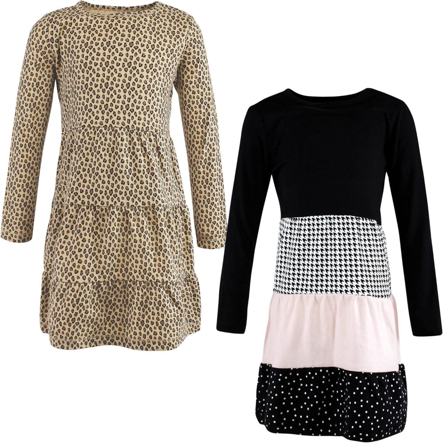 Stylish Baby Dress Set – Cotton Dresses with Plaid & Animal Prints-Diaper Reusable