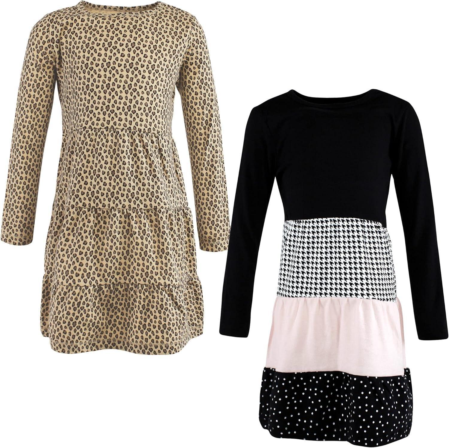 Stylish Baby Dress Set – Cotton Dresses with Plaid & Animal Prints-Diaper Reusable