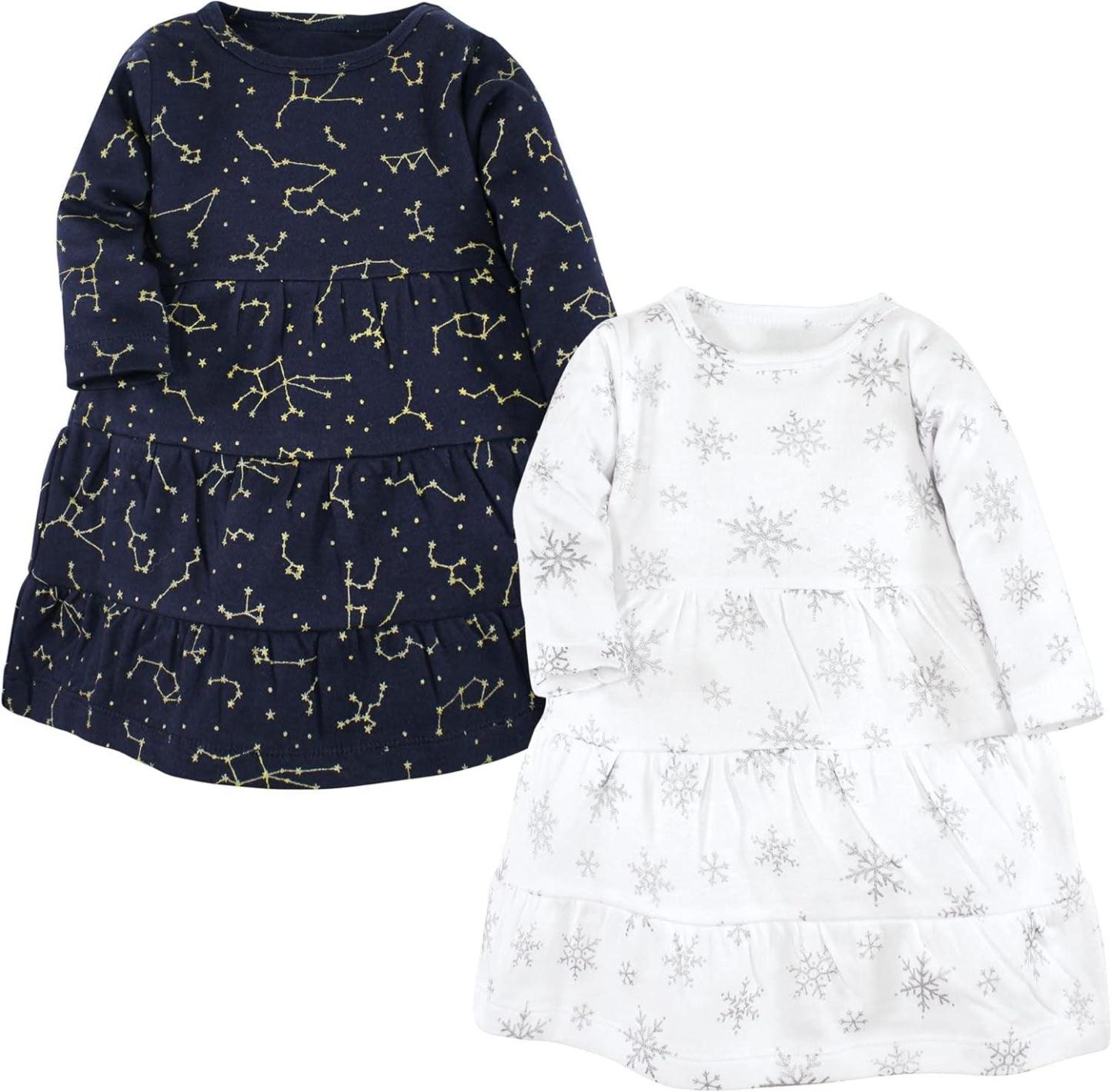 Stylish Baby Dress Set – Cotton Dresses with Plaid & Animal Prints-Diaper Reusable