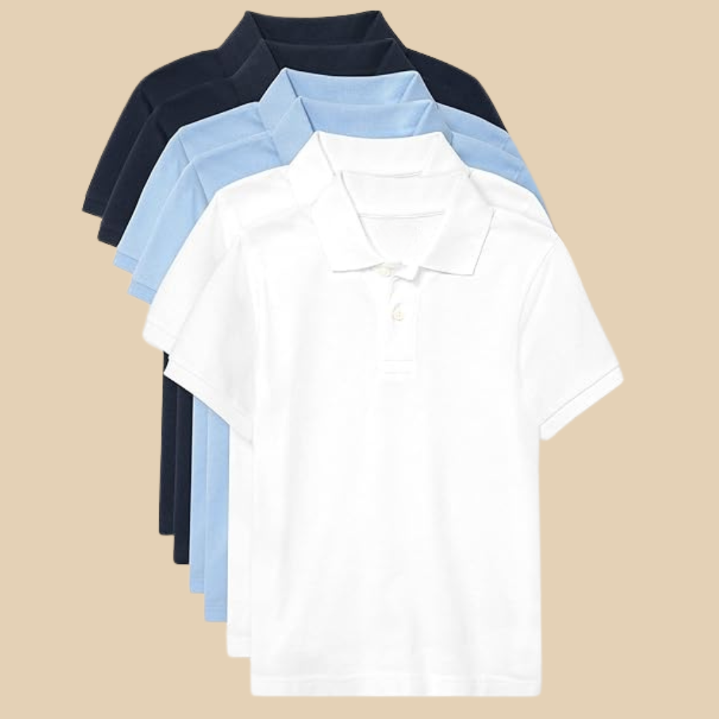 Pack Of 6 Boys Multipack Short Sleeve Pique Polo T Shirts