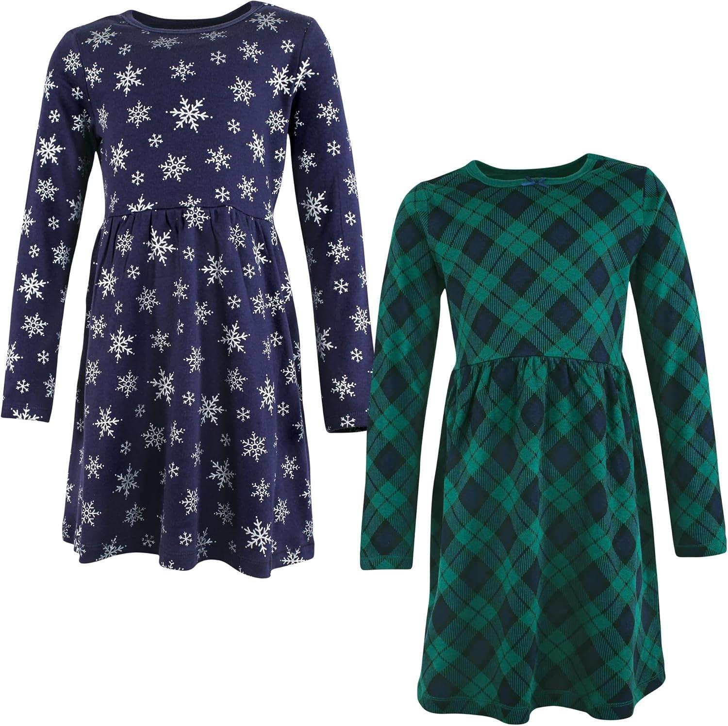 Stylish Baby Dress Set – Cotton Dresses with Plaid & Animal Prints-Diaper Reusable