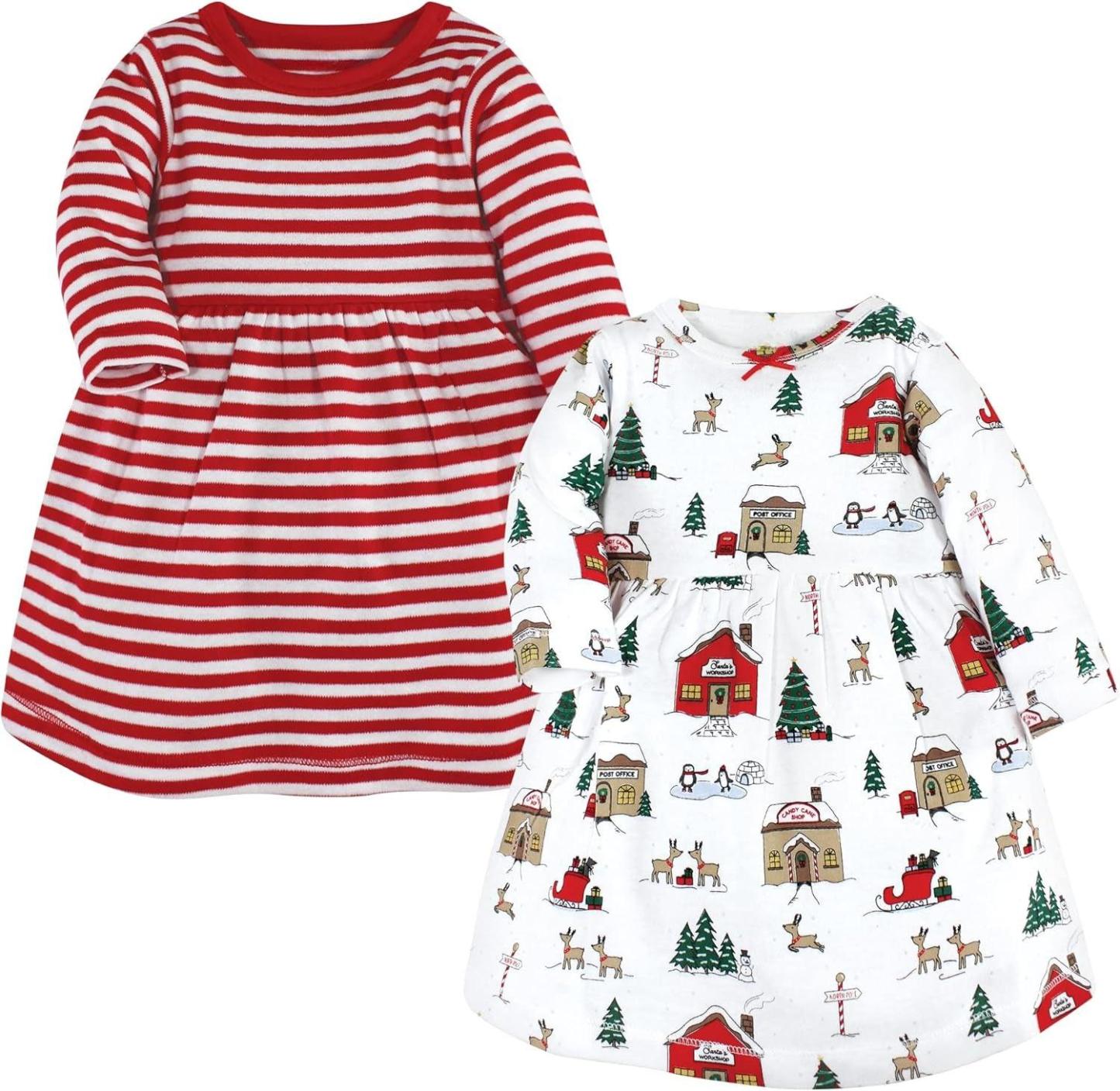 Stylish Baby Dress Set – Cotton Dresses with Plaid & Animal Prints-Diaper Reusable