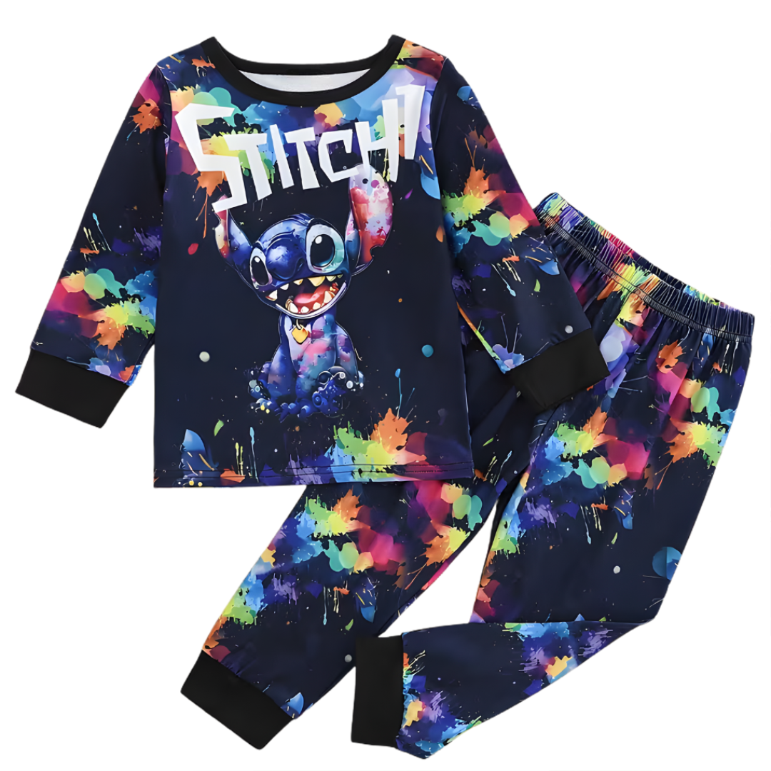 Color Splash Alien Print Pajama Set