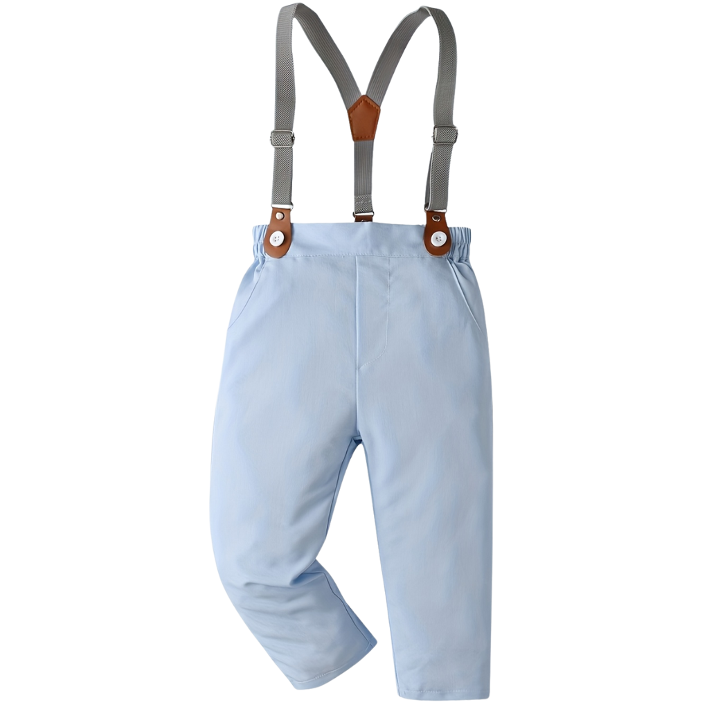 Bow Tie Shirt With Suspender Pants