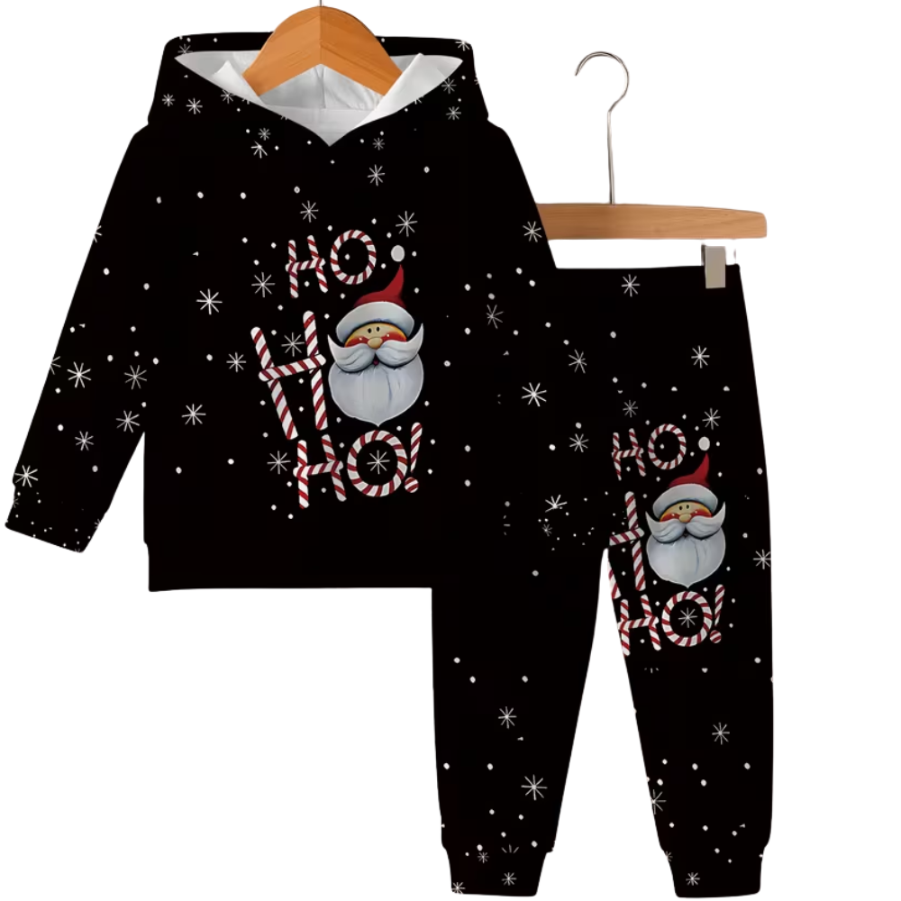 Christmas Themed Hoodie Pants Set For Boys