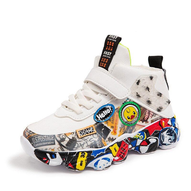 Children's Graffiti Style Sneakers-Diaper Reusable