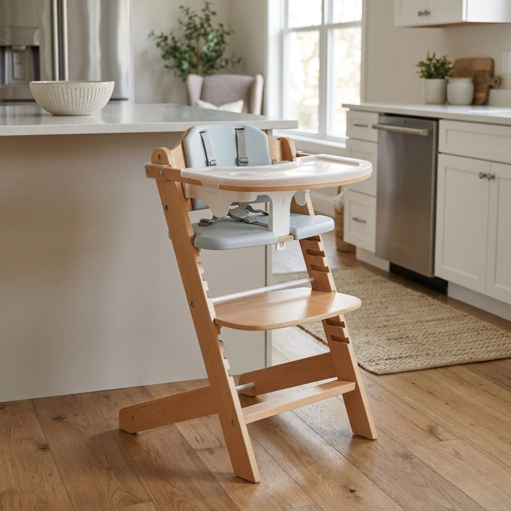 3 In 1 Convertible Wooden High Chair Adjustable For Toddlers