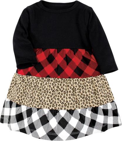 Stylish Baby Dress Set – Cotton Dresses with Plaid & Animal Prints-Diaper Reusable