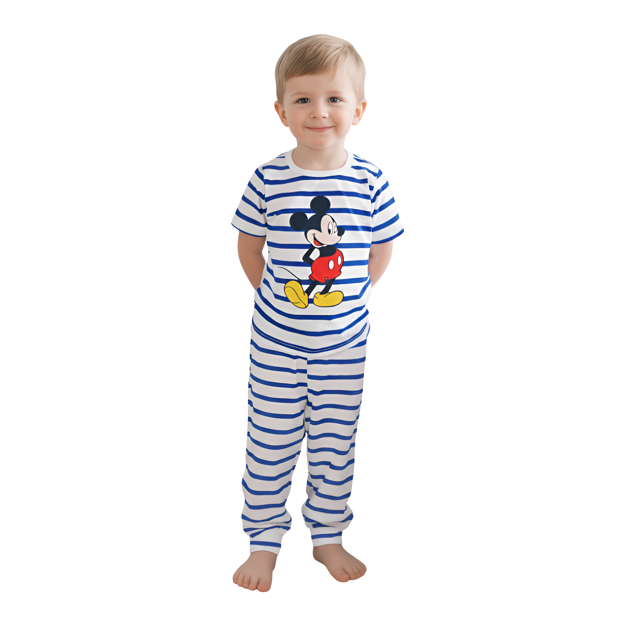 Cute Mickey New Flame Retardant Fabric Fashion Pajama Short Sleeve T-Shirt and Long Pants
