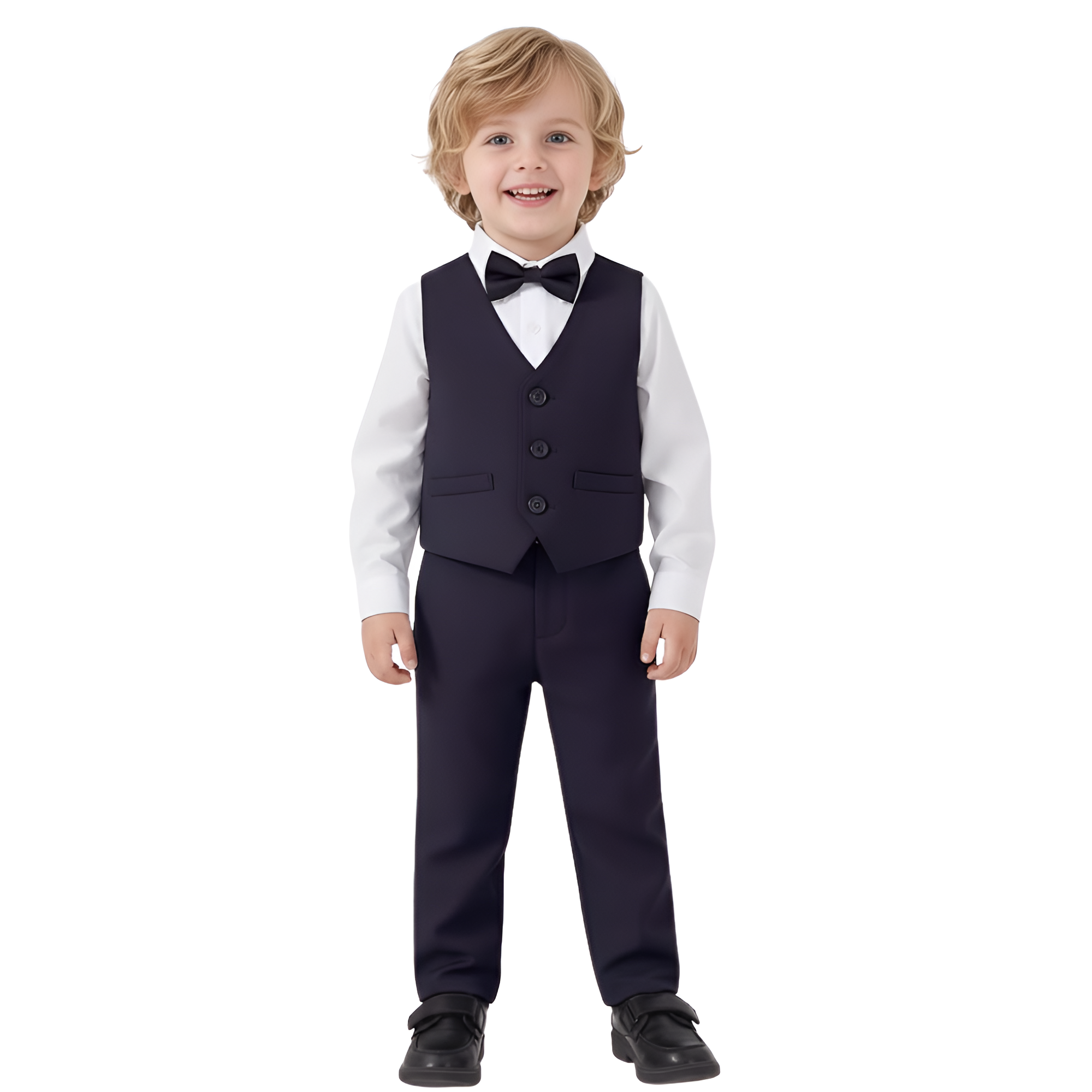 3 Piece Of Formal Outfit With Shirt Vest Pants And Bow Tie For Boys