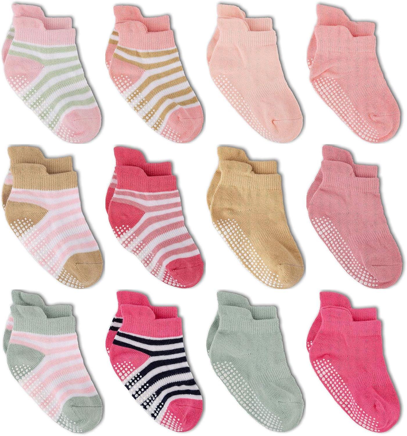 12 Pieces Non Skid Socks Sets-Diaper Reusable
