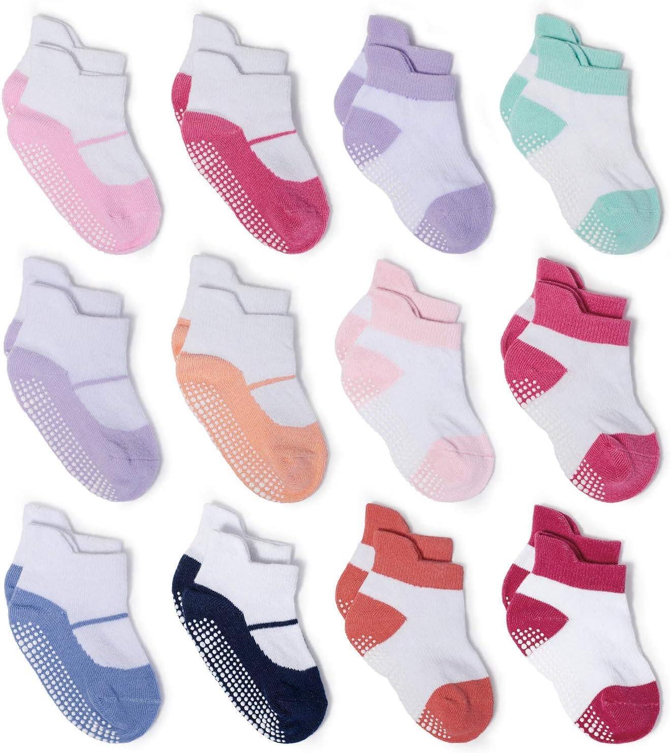 12 Pieces Non Skid Socks Sets-Diaper Reusable