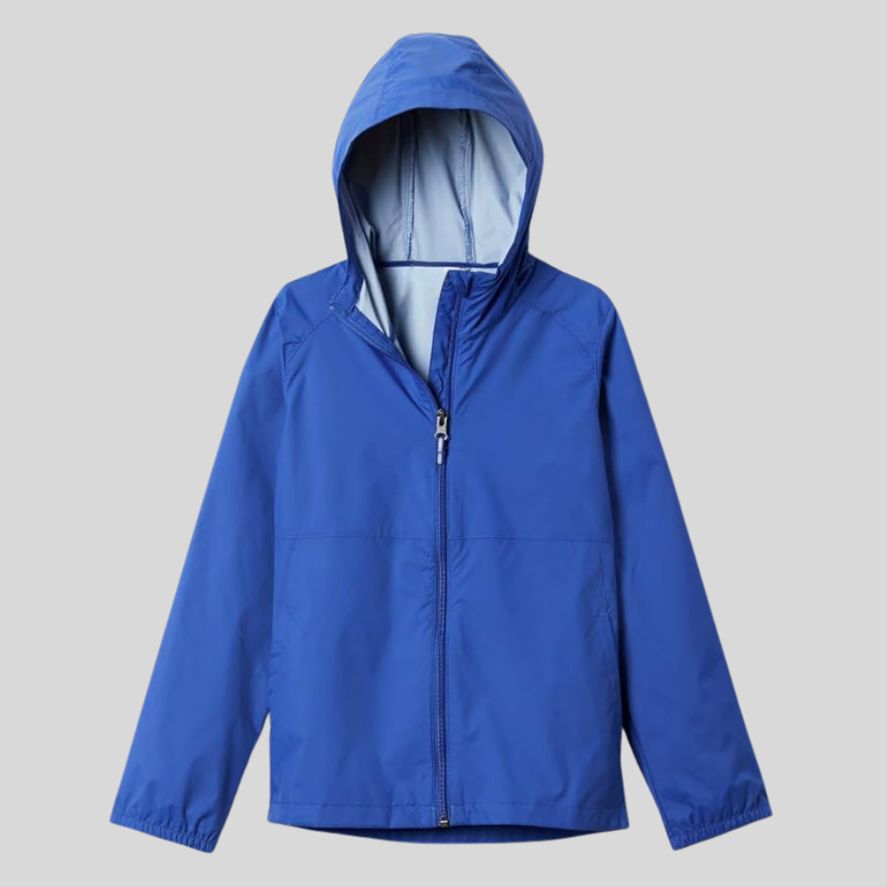 Girls Waterproof Hooded Rain Jacket Lightweight Nylon Coat
