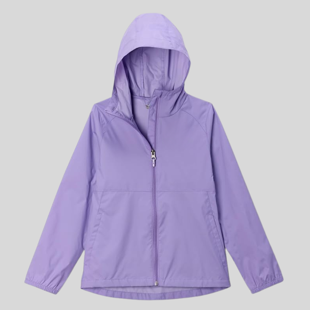 Girls Waterproof Hooded Rain Jacket Lightweight Nylon Coat