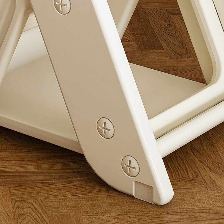 3-In-1 Adjustable Baby High Chair , Multi Functional Growing Up Dining Chair- 5-Point Safety Belt, Removable Dinner Plate, Non-Slip Feet For Kids Eating & Feeding - White+ Charcoal - View 9