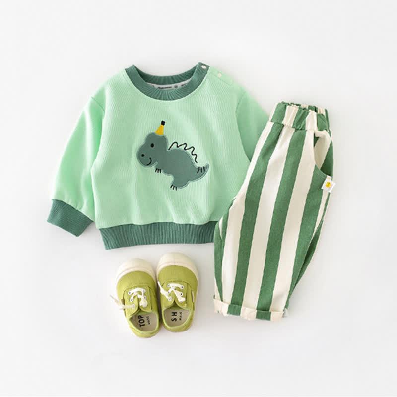 Baby Design Vertical Striped Casual Pants-Diaper Reusable