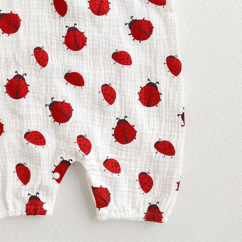 Baby Ladybug Romper With Hat Set-Diaper Reusable