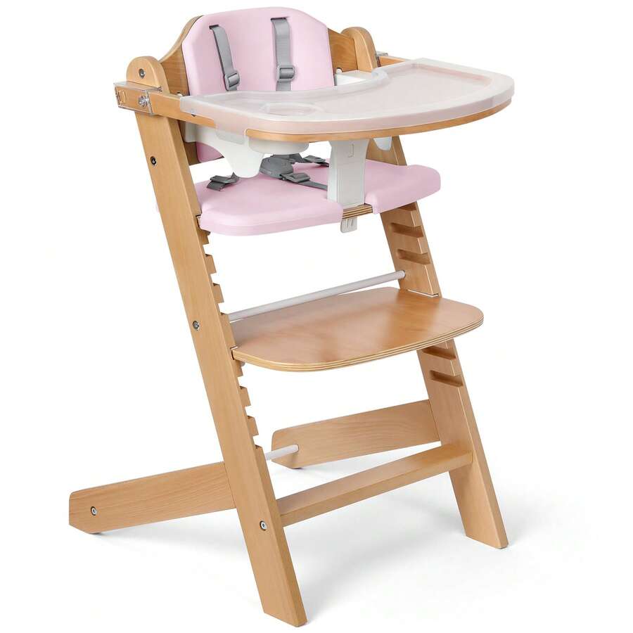 3 In 1 Convertible Wooden High Chair Adjustable For Toddlers