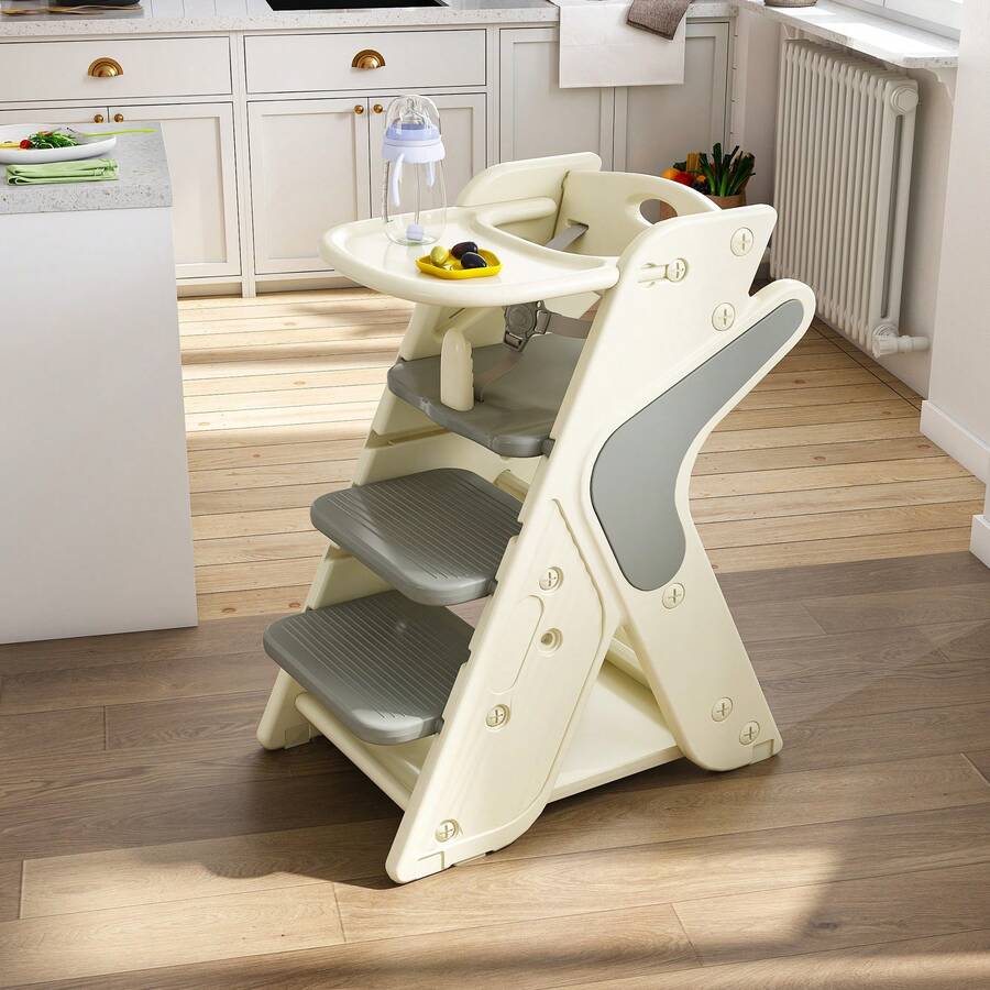 3in1 Convertible High Chair And Learning Tower For Kids Toddler Booster Seat Antislip Step Stool