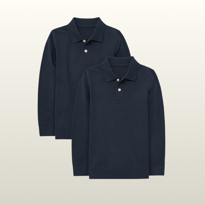 Boys Uniform Long Sleeve Pique Polo