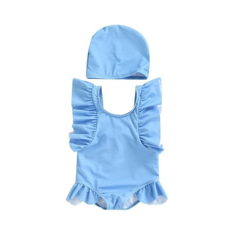 Ruffle Sleeve Baby Swimsuit-Diaper Reusable
