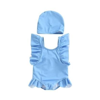 Ruffle Sleeve Baby Swimsuit-Diaper Reusable