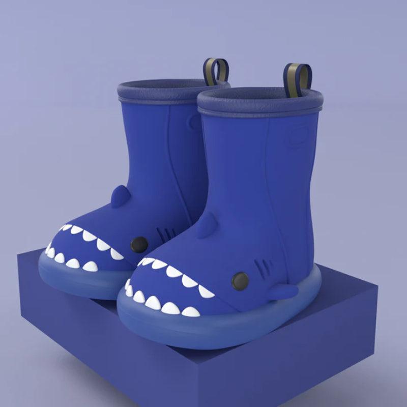 Shark Themed Rain Boots Fun and Functional Footwear-Diaper Reusable