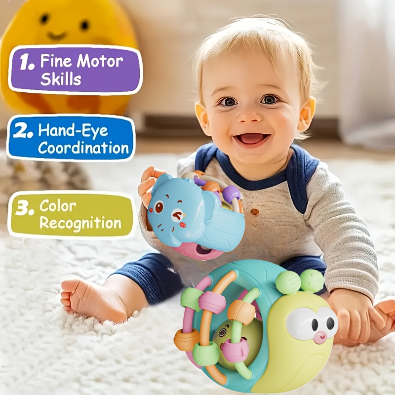 Baby Rattle Snail Elephant Puzzle Toy For Kids 
