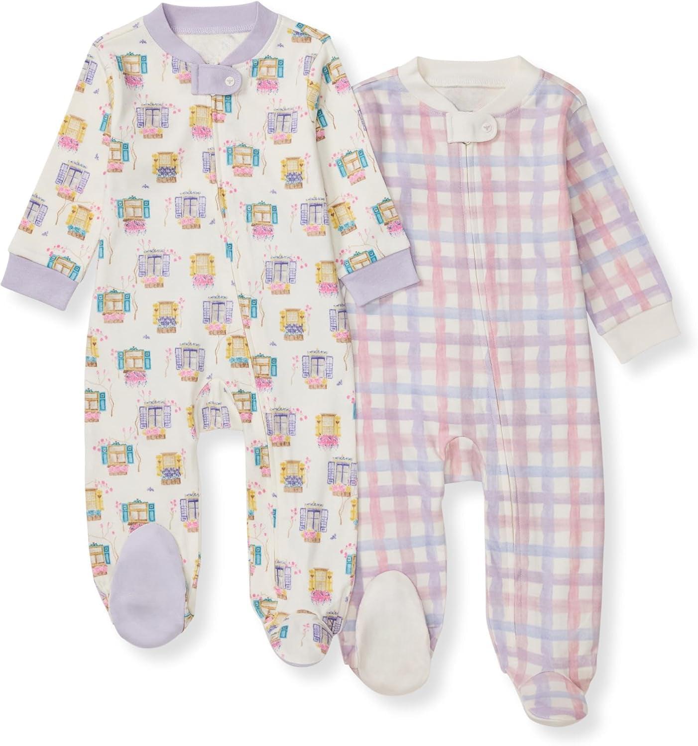Baby Girls Pajamas 2 Piece Set – Soft Cotton Snap Sleepwear-Diaper Reusable