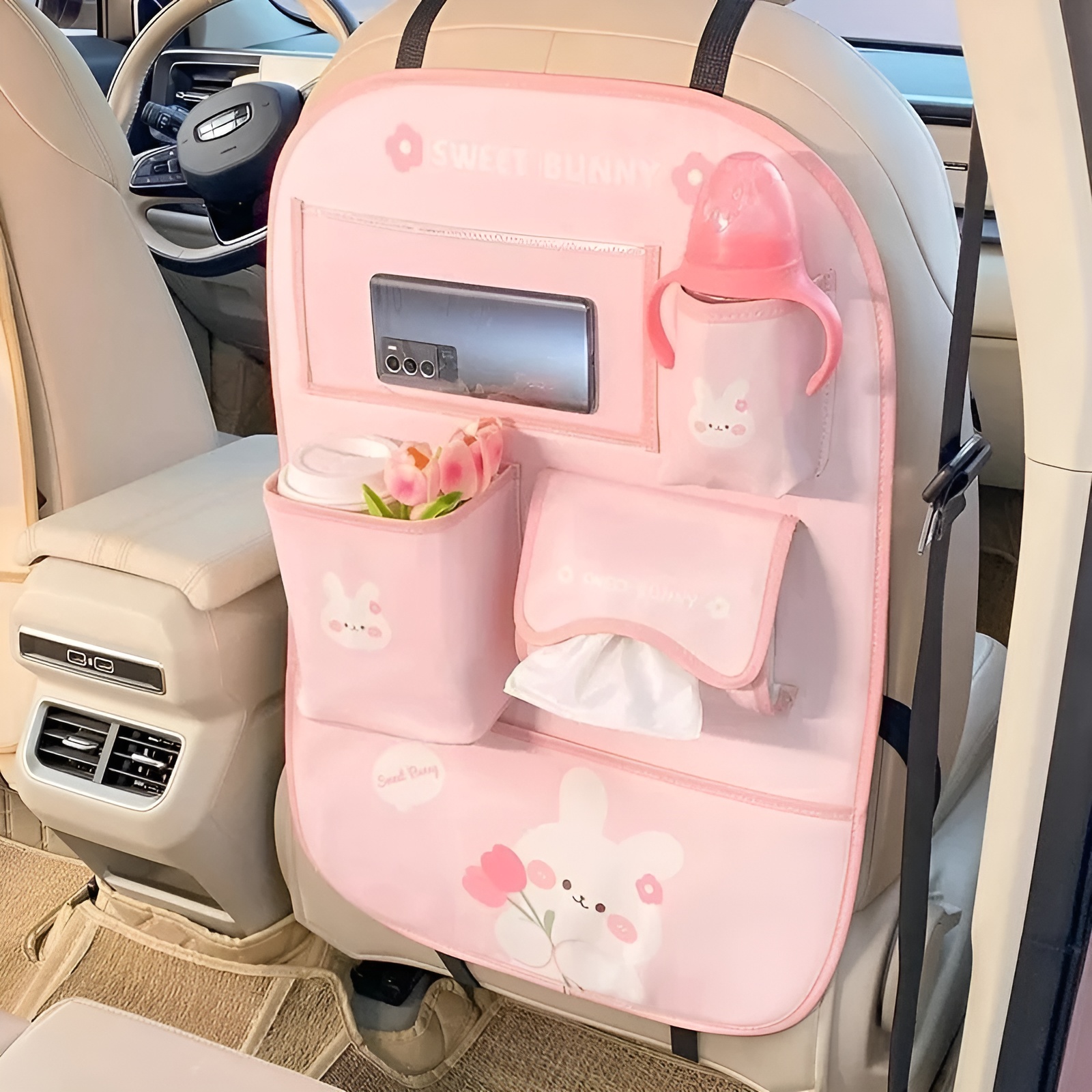 Car Backseat Storage Organizer With Multiple Pocket Compartments