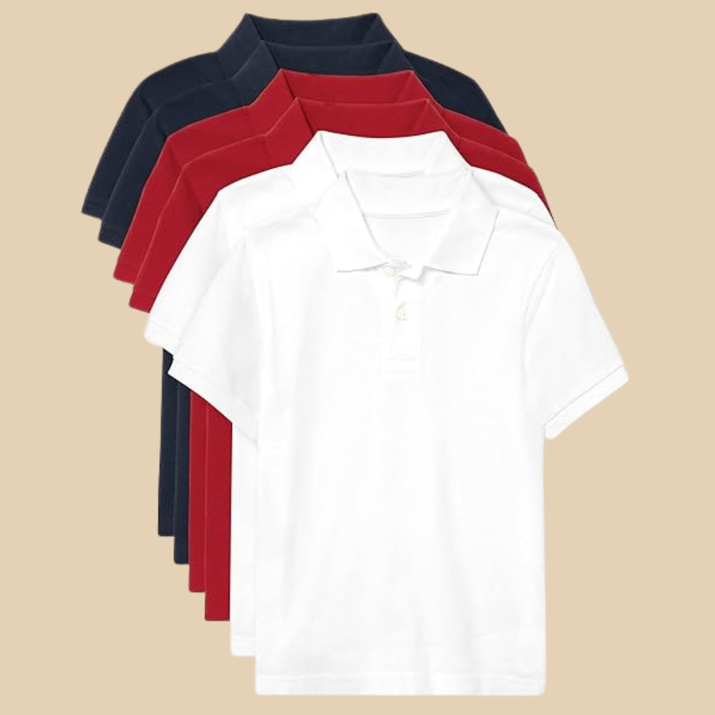 Pack Of 6 Boys Multipack Short Sleeve Pique Polo T Shirts