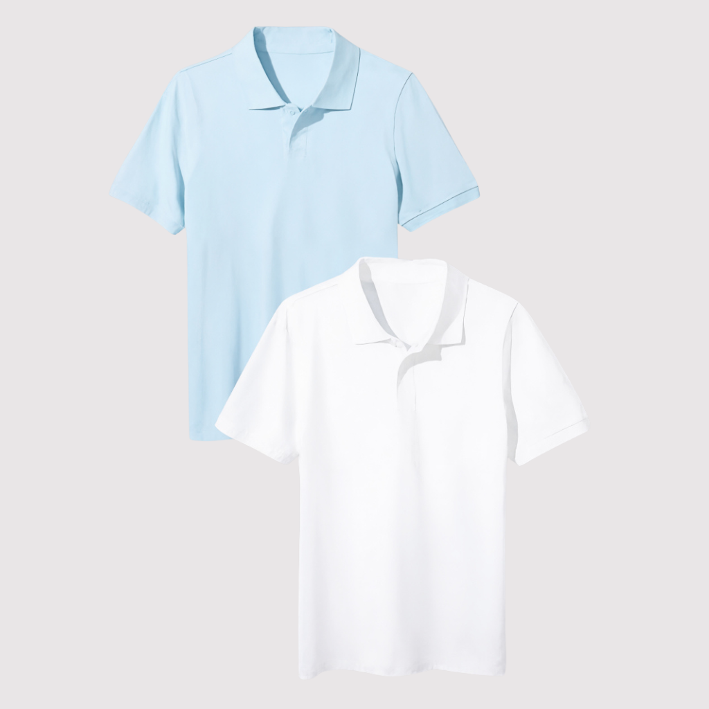 Pack Of 2 Short Sleeve School Uniform Shirts For Toddlers