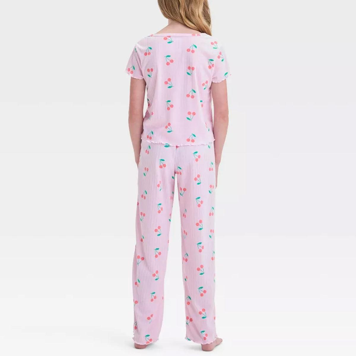 Cherry Print Pajama Set Sweet Dreams In Fruity Style-Diaper Reusable