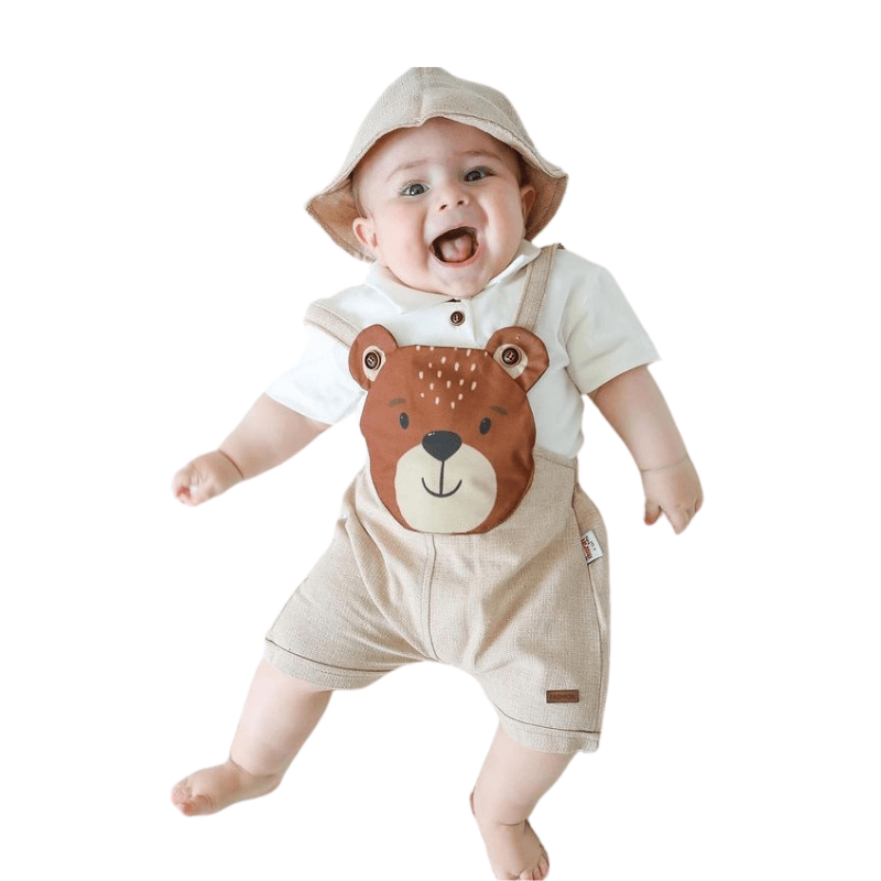 Teddy Bear Jumpsuit Dress-Diaper Reusable