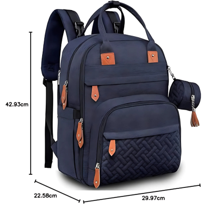 Multifunctional Diaper Bag Backpack With Changing Pad And Stroller Straps-Diaper Reusable