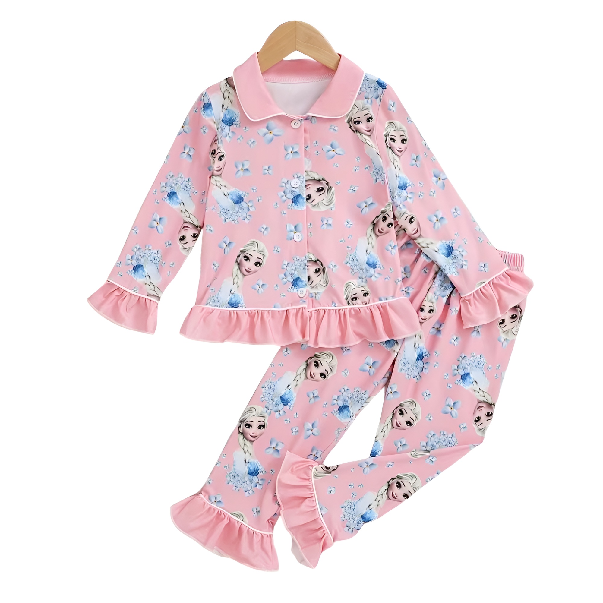 Cozy Fit Long Sleeve Casual Pajama Set for Girls