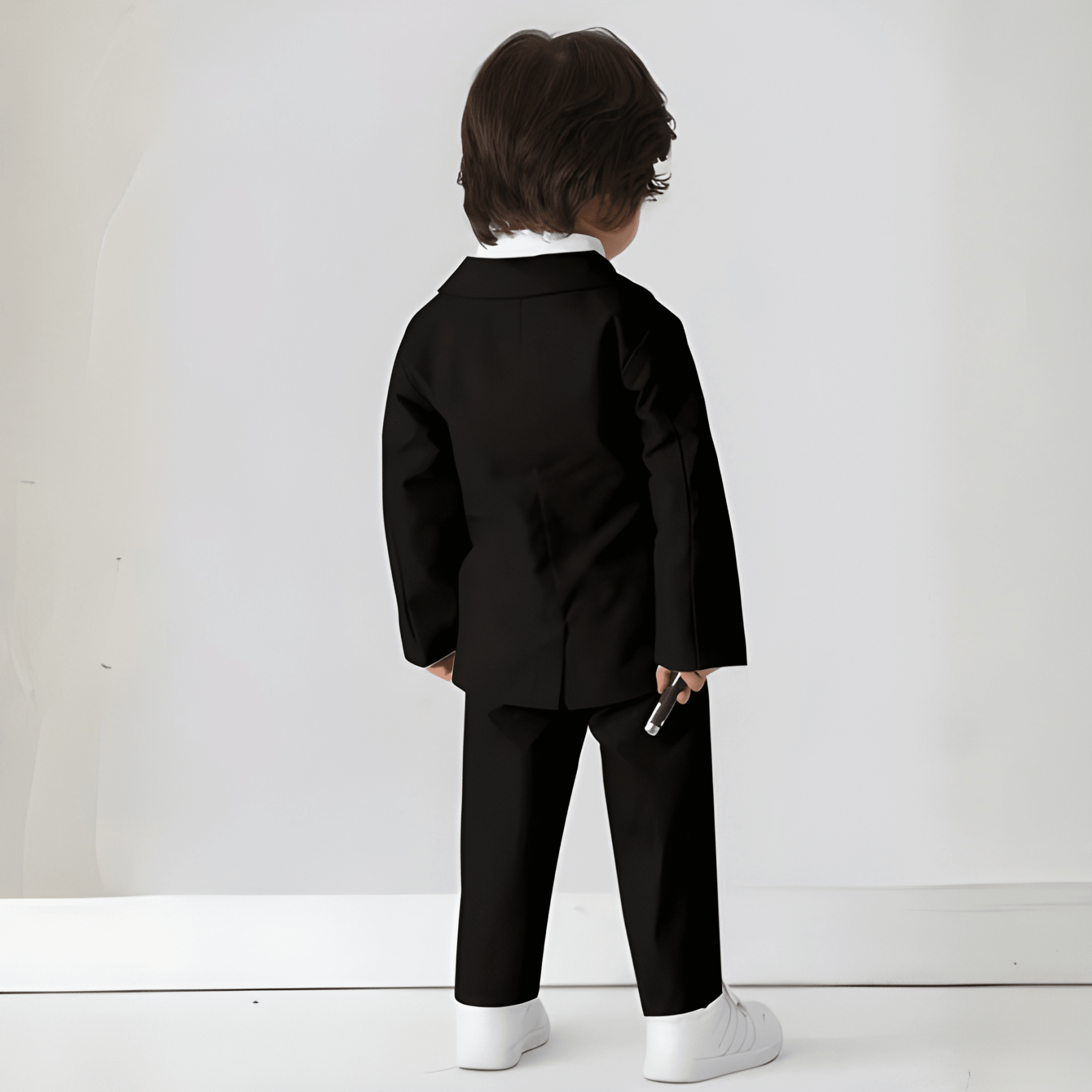 Two Piece Formal Suit And Pants Set With Bow Tie For Baby Boys