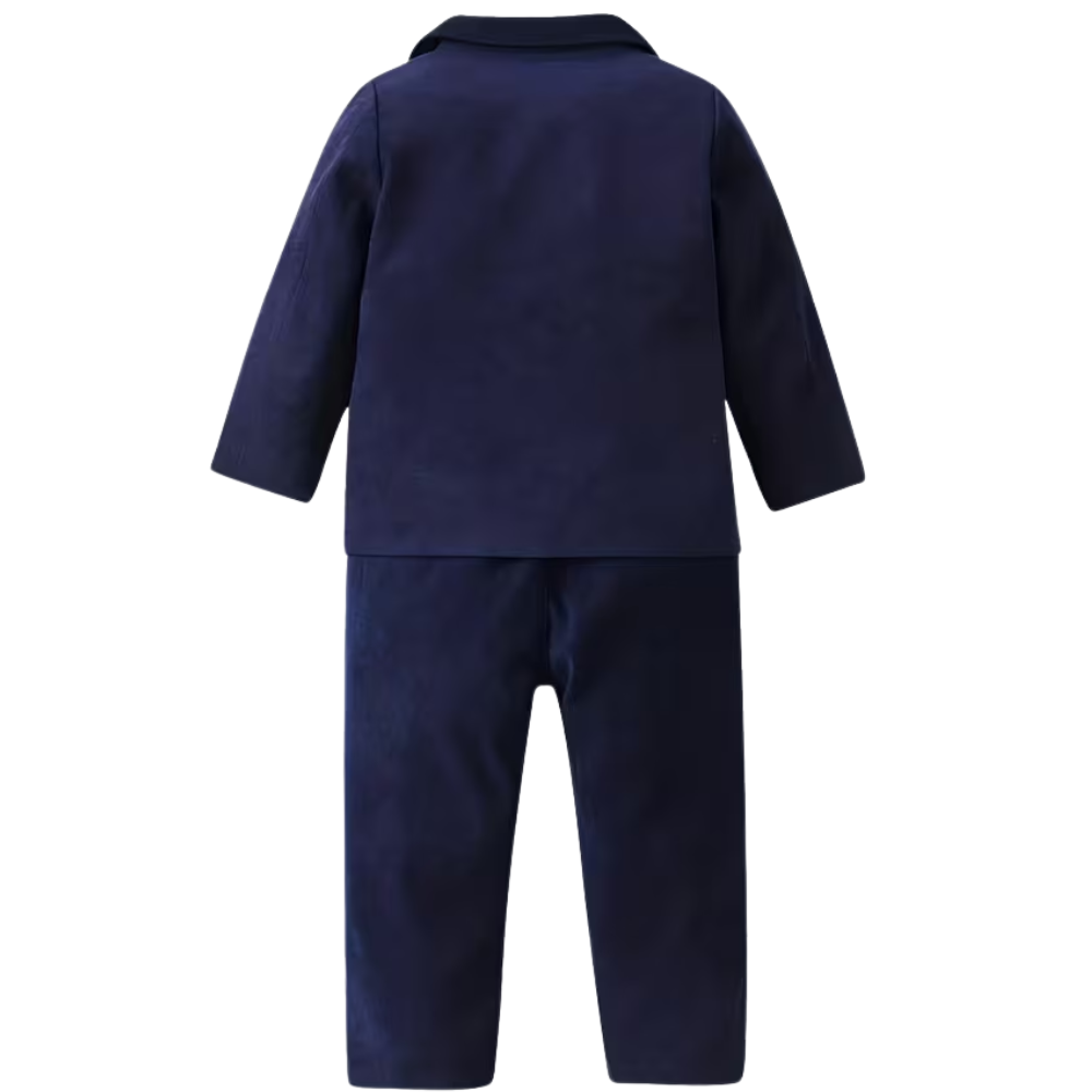 Three Piece Gentleman Suit With Printed Shirt Pants And Blazer